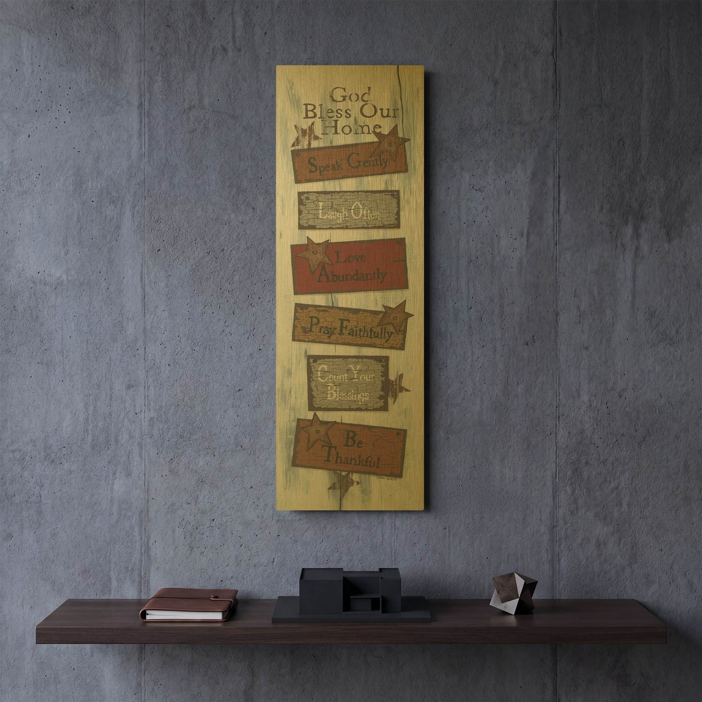'Bless Our Home' By Linda Spivey Gold Metal Wall Art