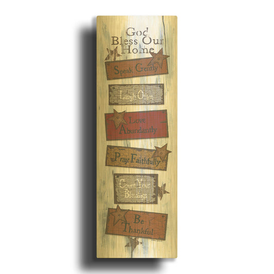 'Bless Our Home' By Linda Spivey Gold Metal Wall Art