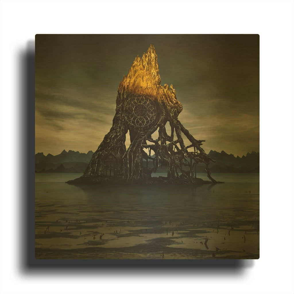 'Temple of Light' By Dariusz Klimczak Gold Metal Wall Art