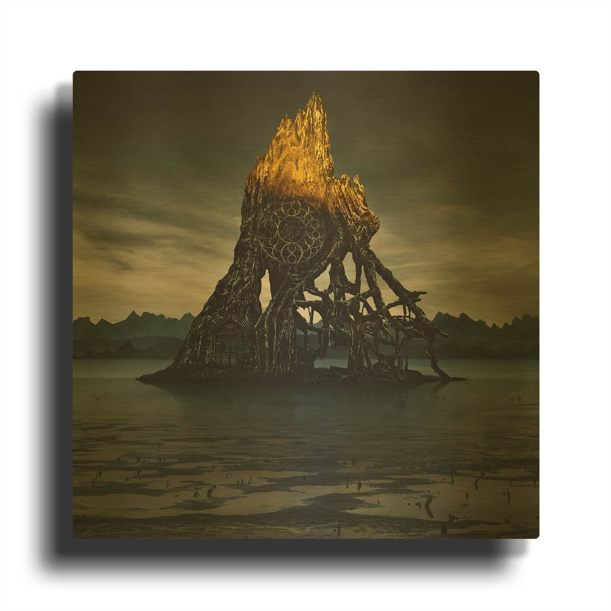'Temple of Light' By Dariusz Klimczak Gold Metal Wall Art