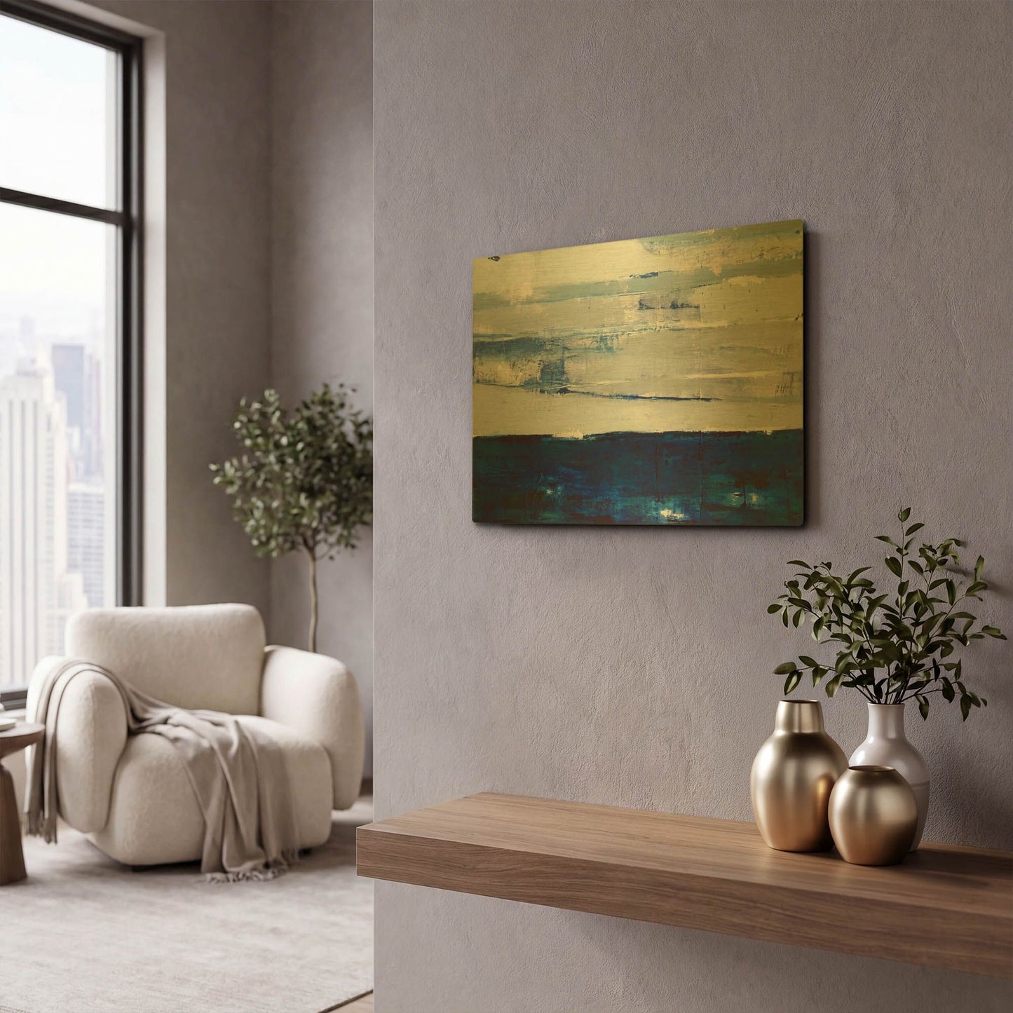 'I Always Return to the Sea' By Julie Weaverling Gold Metal Wall Art