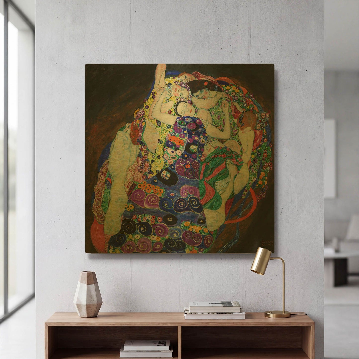 'The Virgin' By gustav klimt Gold Metal Wall Art