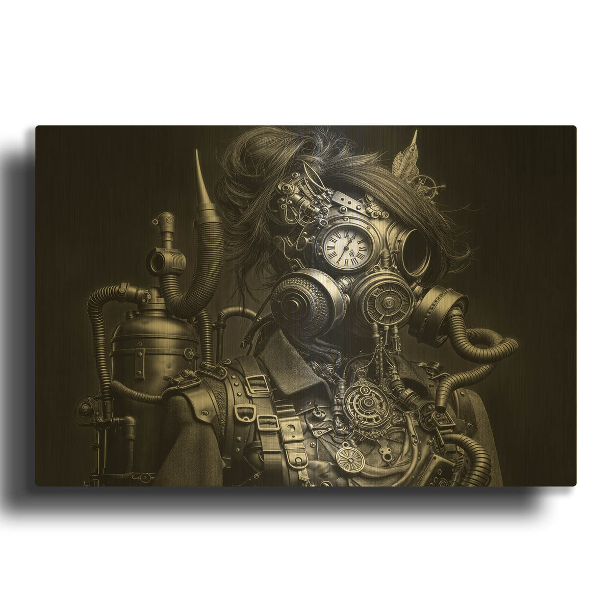 'Time Traveler 2' By KIR.DART Gold Metal Wall Art