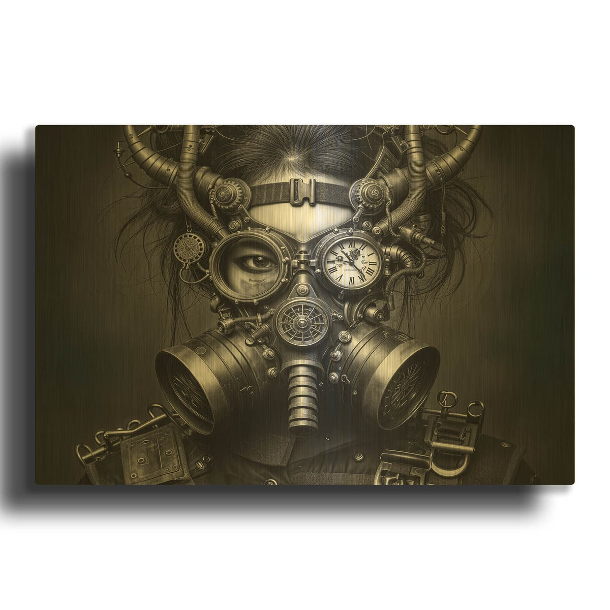 'Time Traveler 8' By KIR.DART Gold Metal Wall Art